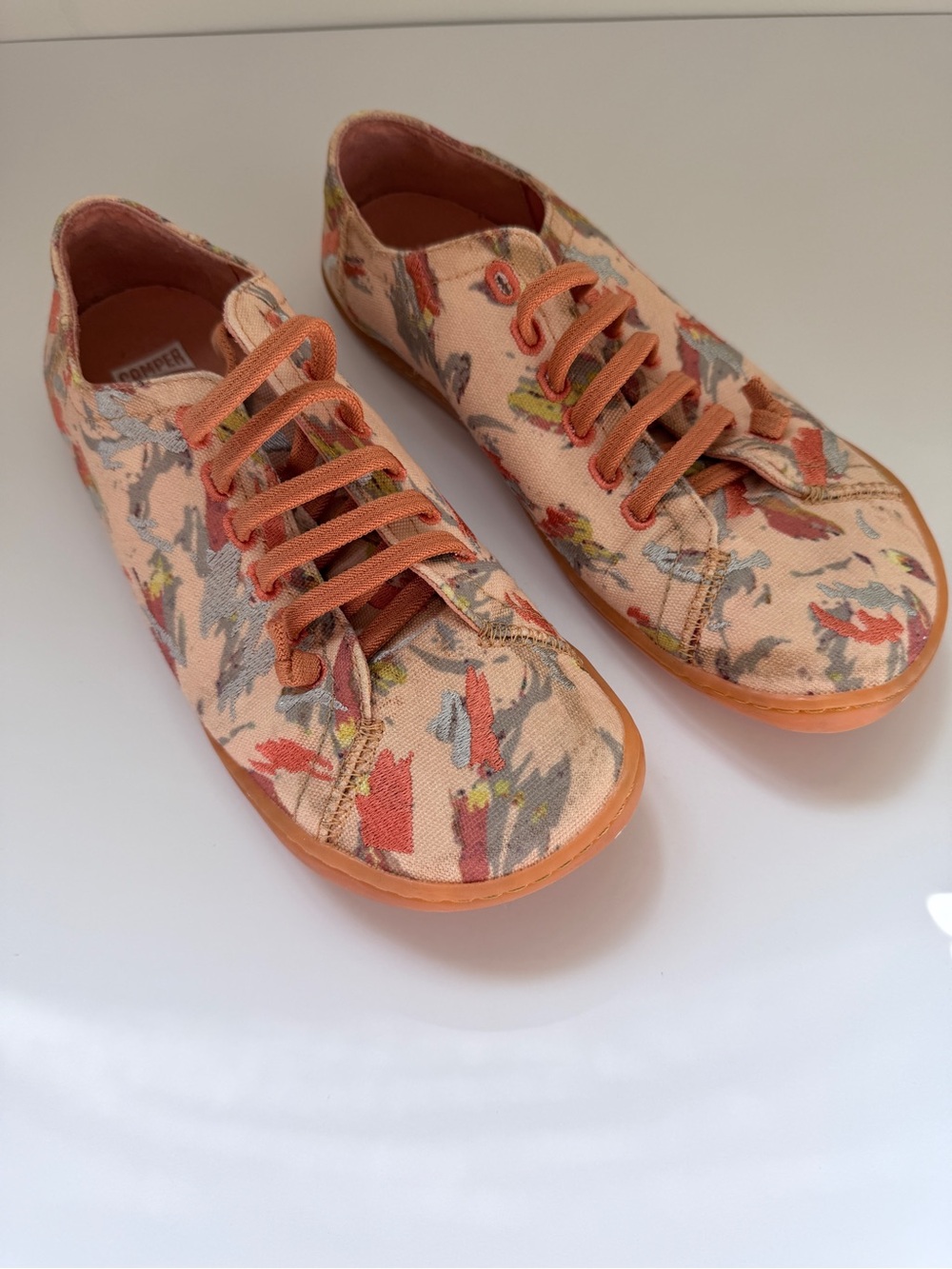 Camper Multicolor Print Canvas Sneakers EU 38 Artistic Lace Up Shoes